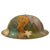 Original U.S. WWI M1917 Armored Corps Unit Painted Doughboy Helmet Shell with Panel Camouflage Paint Original Items