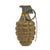 Original U.S. WWII Inert MkII Yellow Ring Pineapple Fragmentation Grenade With M10A3 Fuze and M41A1 Transportation Canister Original Items