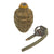 Original U.S. WWII Inert MkII Yellow Ring Pineapple Fragmentation Grenade With M10A3 Fuze and M41A1 Transportation Canister Original Items