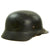 Original German WWII M40 Single Decal Luftwaffe Helmet with Size 56 Liner & Chinstrap - Q64 Original Items