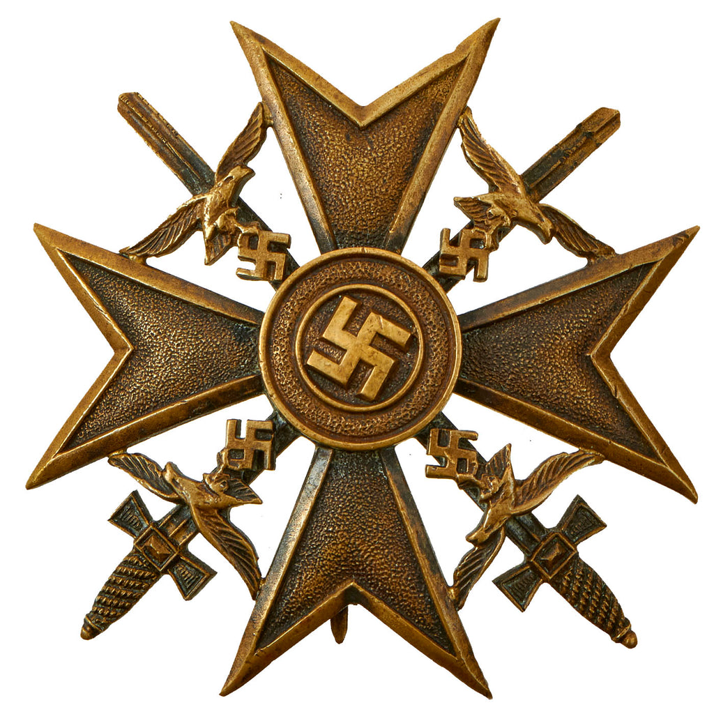 Original German Pre-WWII Bronze Grade Spanish Cross with Swords - Spanish Civil War Legion Condor Original Items