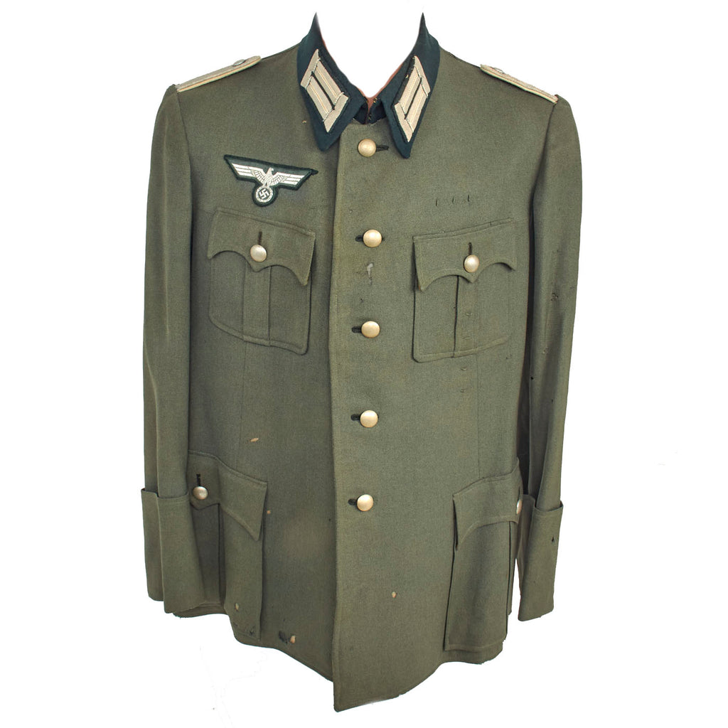 DRAFT Original German WWII Service Worn Heer Officer M36 Tunic with Volunteer Patch Original Items
