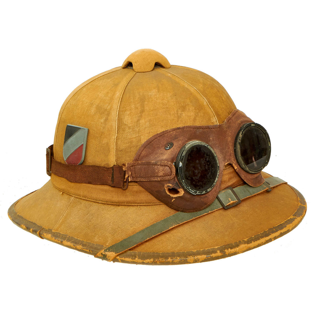 Original German WWII First Model DAK Afrikakorps Sun Helmet - Complete - Dated 1941- Size 56 Original Items