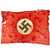 Original German WWII USGI Bring Back Worn NSDAP National Flag with Approx. 40 Attached Tinnies - 17" x 26" Original Items