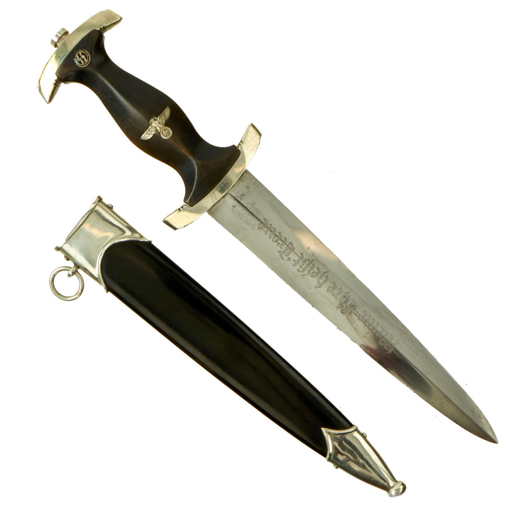 Original German WWII Early M33 SS Dagger by Gottlieb Hammesfahr & Co. with Possible Ground Röhm Signature Original Items