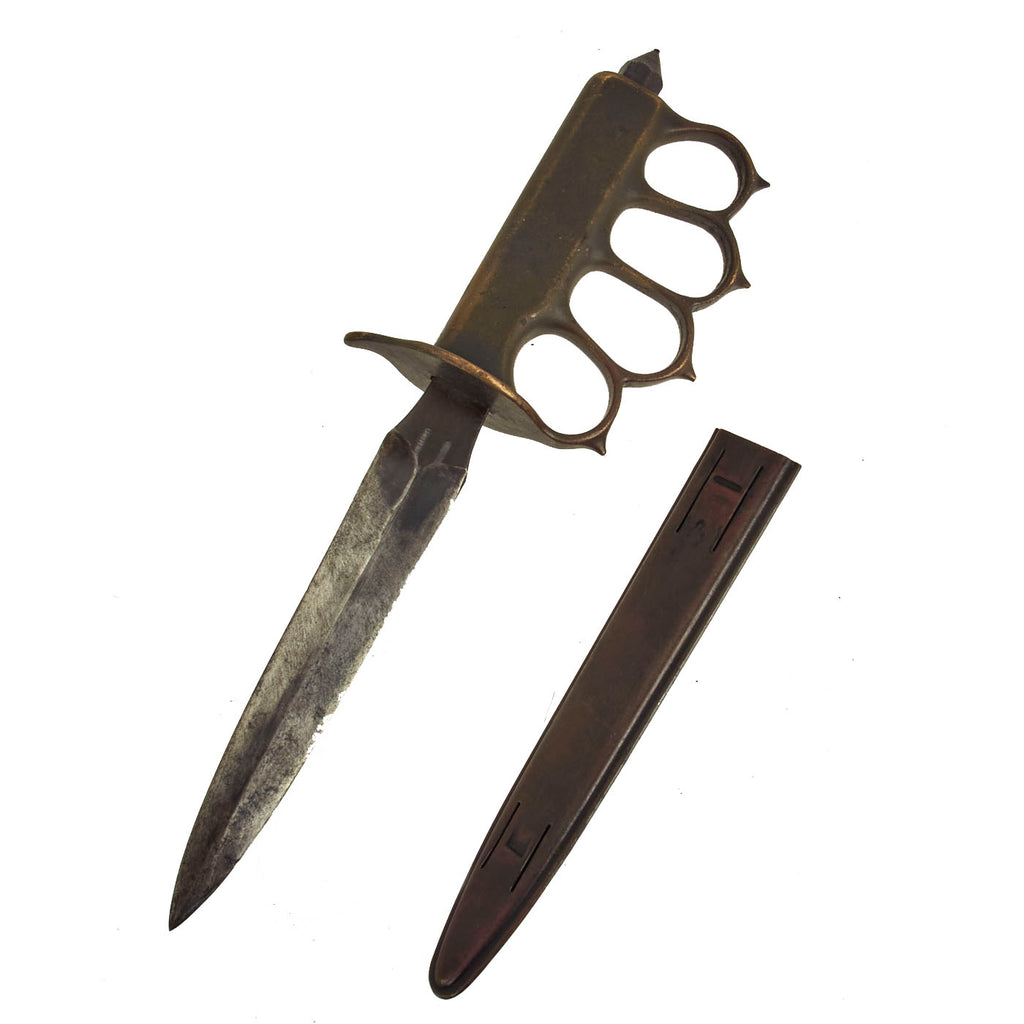 Original U.S. WWI Model 1918 Mark I Trench Knife by L. F. & C. with 1918 dated Steel Scabbard Original Items