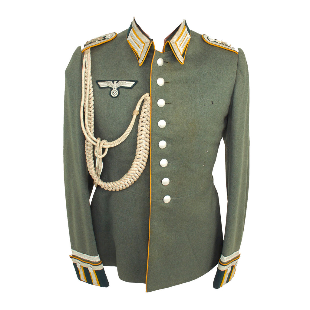 Original German WWII Heer 22nd Cavalry Oberwachtmeister NCO M35 Waffenrock Dress Tunic with Aiguilette Cords Original Items