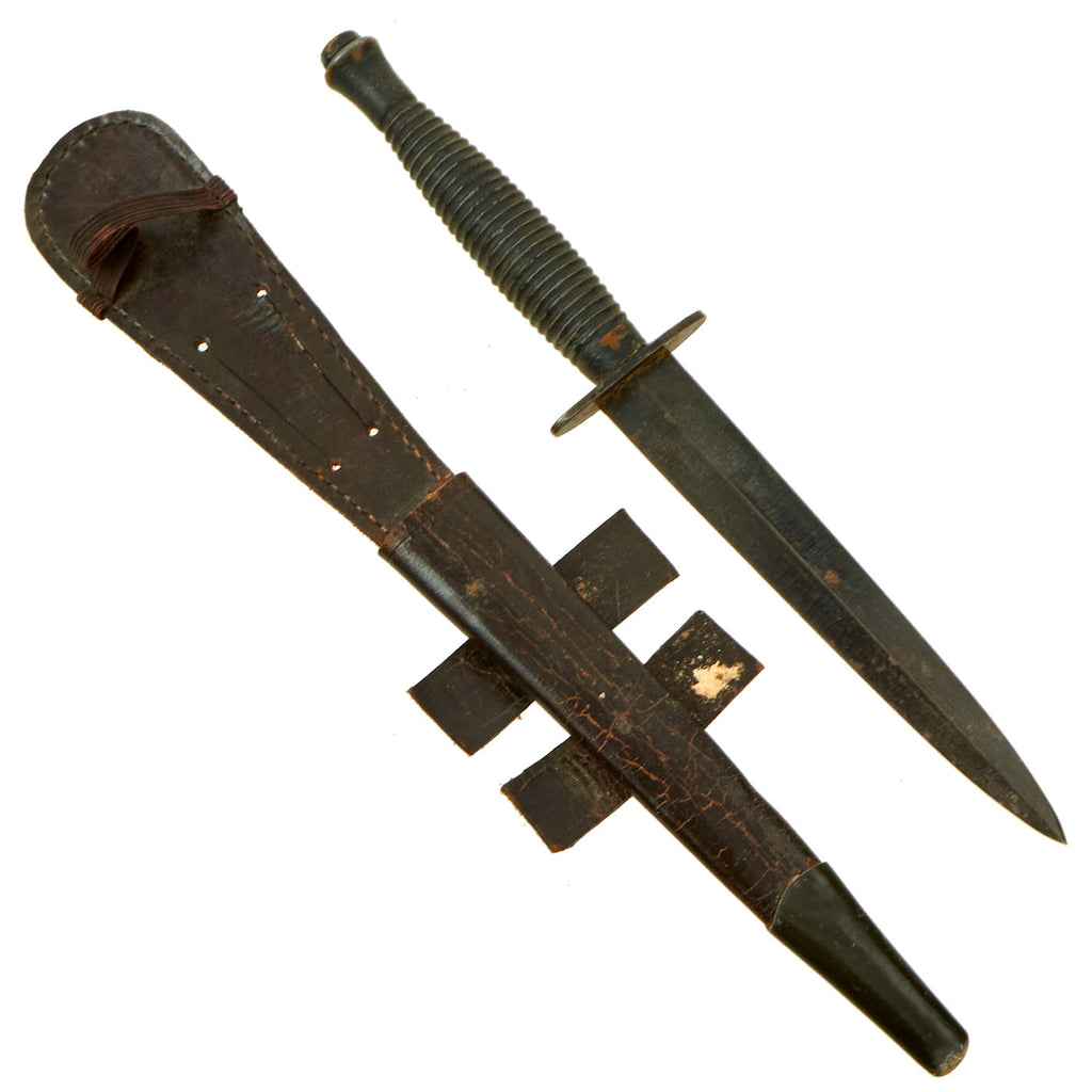 Original British WWII Early 3rd Pattern Fairbairn-Sykes Fighting Knife with Scabbard- William Rogers, Sheffield Original Items
