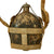 Original Japanese WWII Battle Damaged Aluminum Canteen Dated with Canvas Carrier Original Items