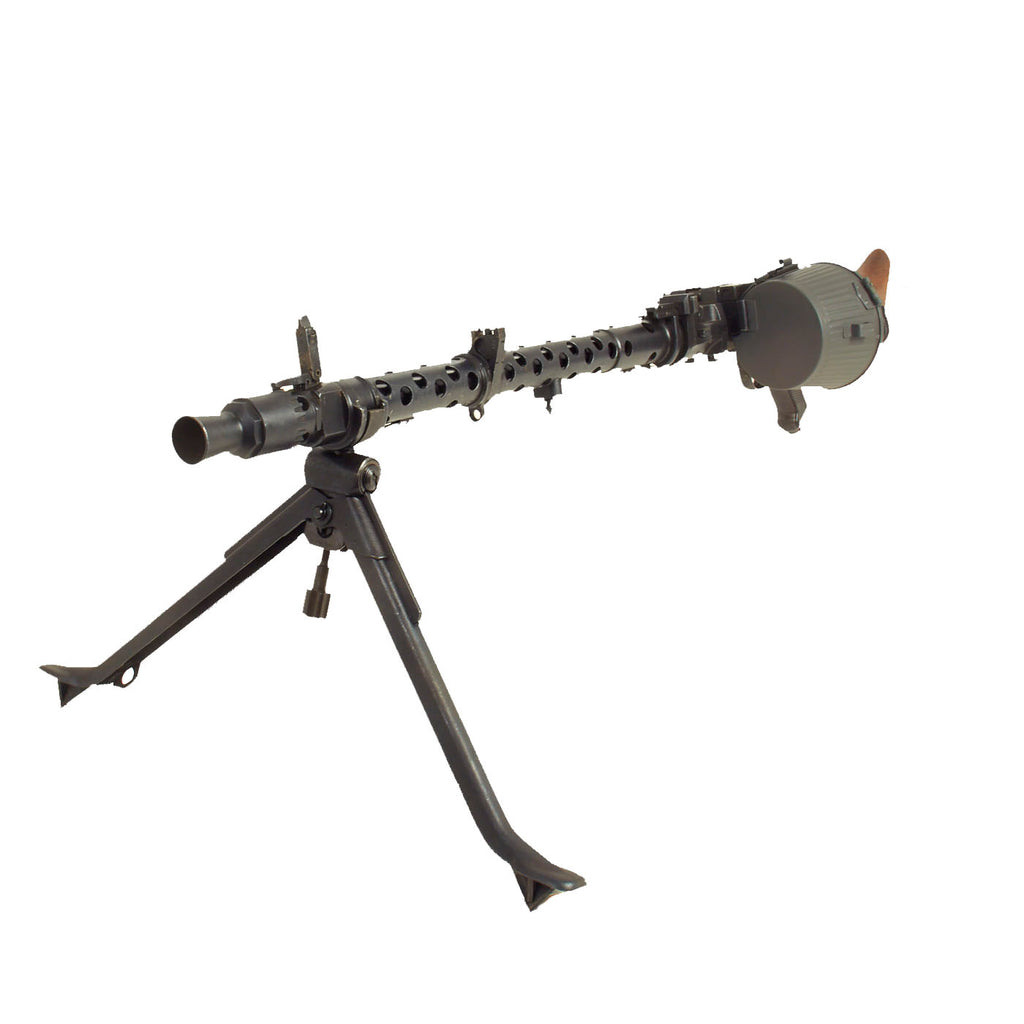 Original German WWII MG 34 Display Machine Gun by Mauser Werke with Basket Belt Carrier - dated 1940 Original Items