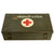 Original German WWII Verbandkasten Medic First Aid Set in Green Steel Chest with 1941 - 1945 Dated Contents Original Items