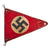Original German WWII NSDAP National Socialist Vehicle Staff Pennant Flag with Metal Snap Hooks and Leather Edges Original Items