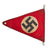 Original German WWII NSDAP National Socialist Vehicle Staff Pennant Flag with Metal Snap Hooks and Leather Edges Original Items