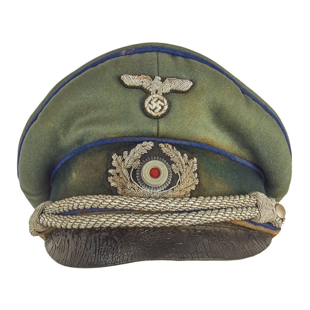 Original German WWII Military Medical Service Officer Schirmmütze Visor Crush Cap by Erwin Feudemann - Size 59 Original Items