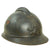 Original French WWI Issue Model 1915 Adrian Helmet in Horizon Blue with Artillery RF Badge and Early First Pattern Liner Original Items