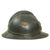 Original French WWI Issue Model 1915 Adrian Helmet in Horizon Blue with Artillery RF Badge and Early First Pattern Liner Original Items