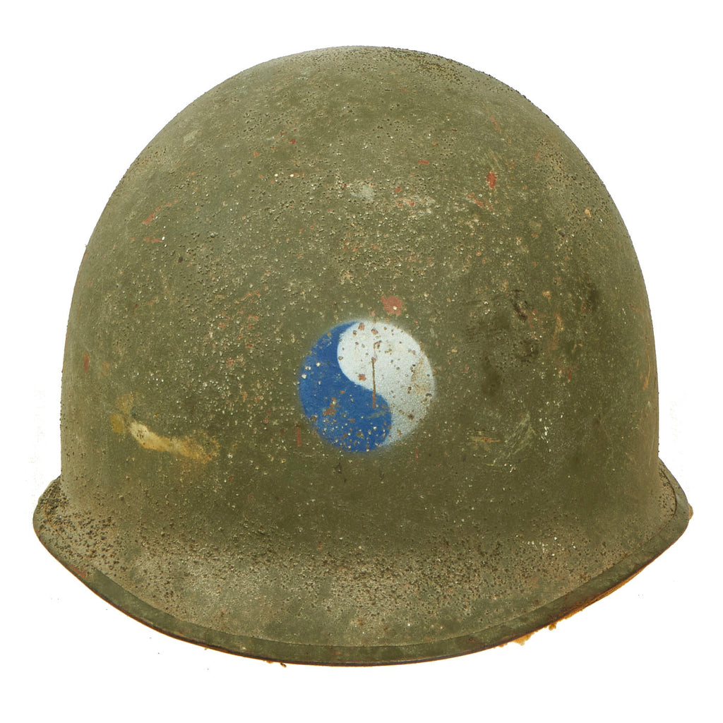 Original U.S. Vietnam War Era “WWII” M1 Helmet Used in Film Saving Private Ryan - 29th Infantry Division - U.S. SPR Marked Original Items