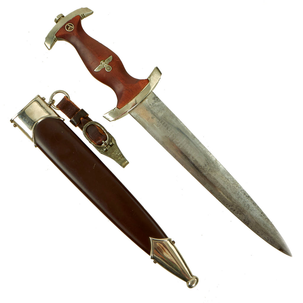 Original German Early WWII SA Dagger by Anton Wingen Jr. of Solingen with Scabbard & Hanger Original Items