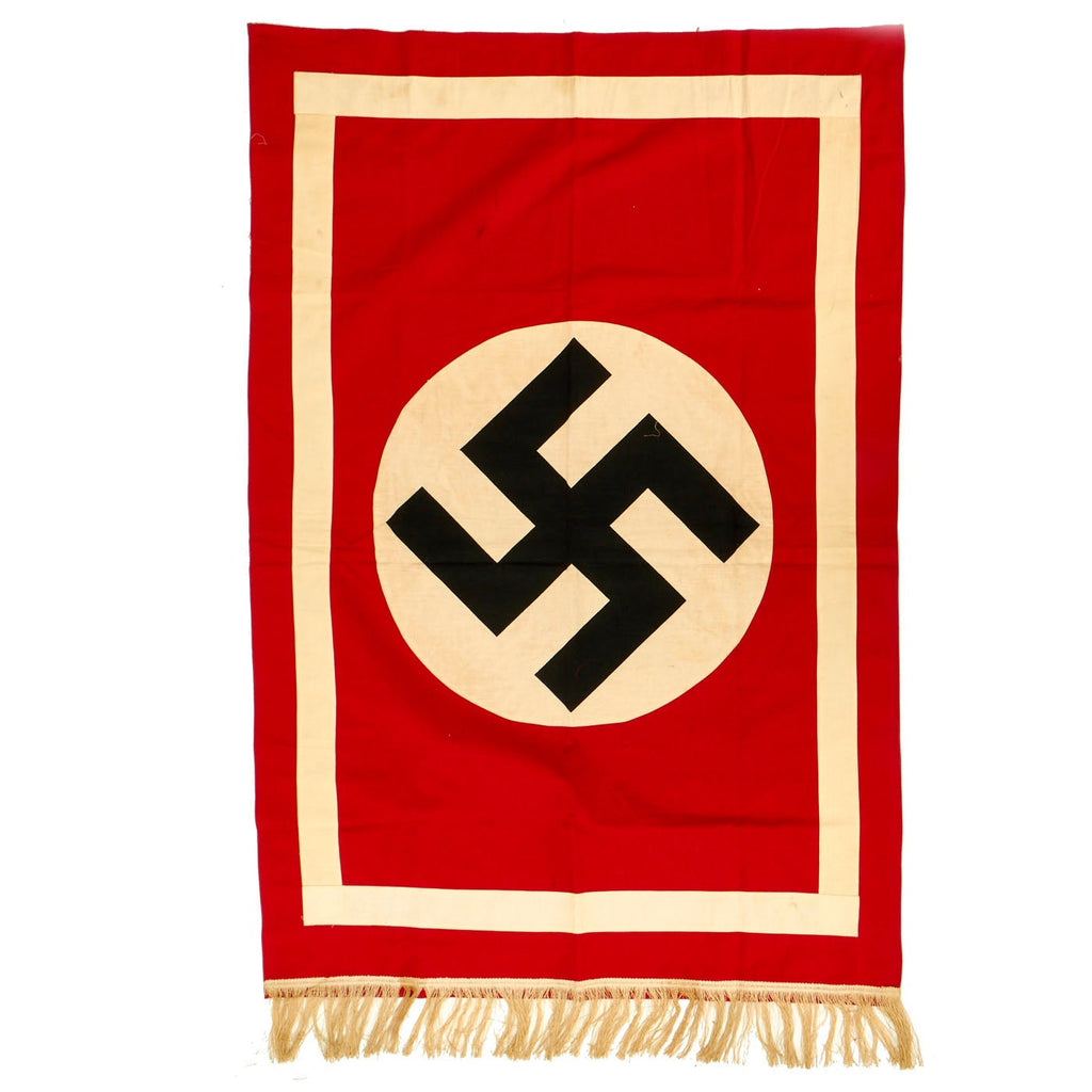 Original German WWII NSDAP National Socialist Party Fringed Podium Banner - 30 1/2" x 46" Original Items