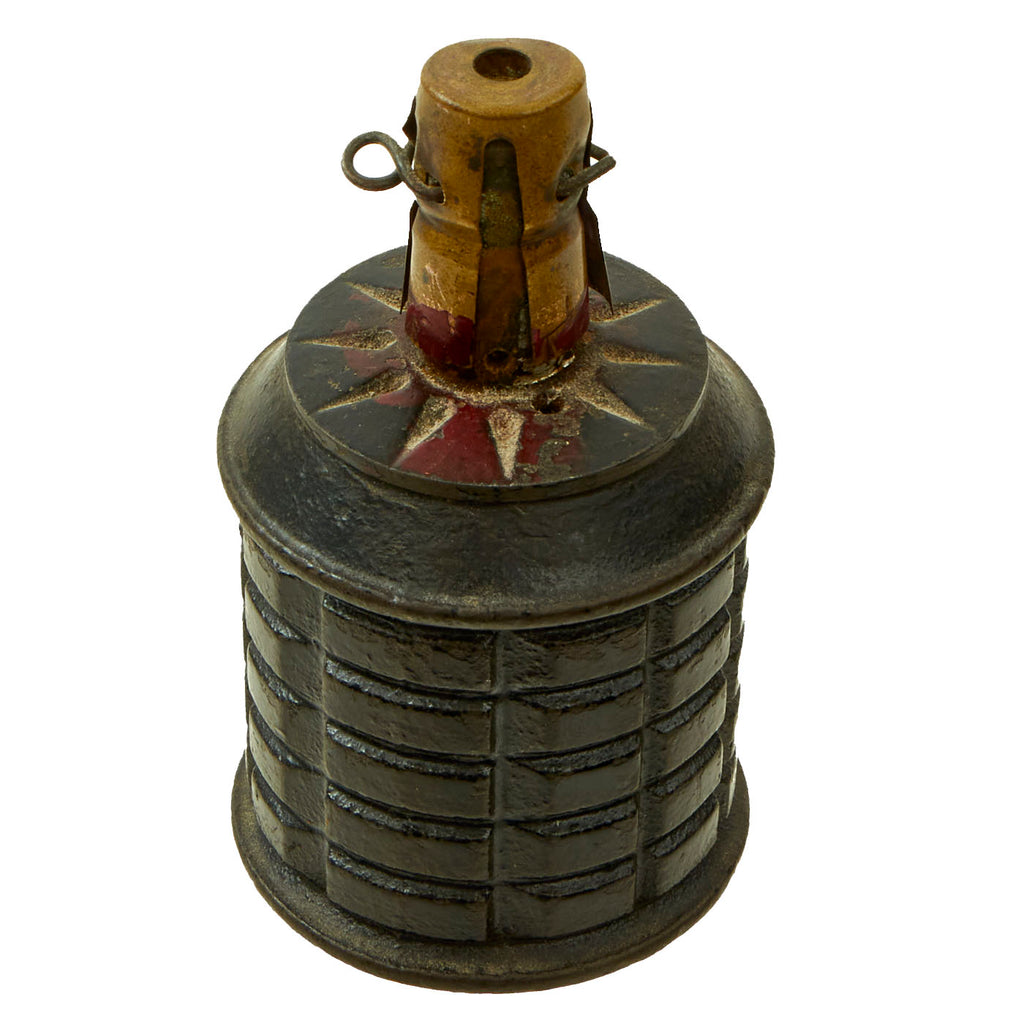 Original Japanese WWII Type 97 Inert Fragmentation Hand Grenade with Fuse Original Items