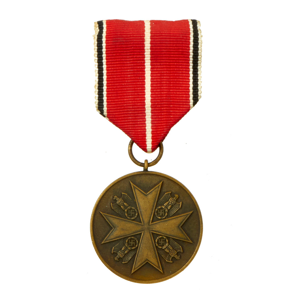 Original German WWII Order of the German Eagle Diplomatic Bronze Medal of Merit with Ribbon by the Main Mint in Vienna - Suspension Ring Marked 30 Original Items