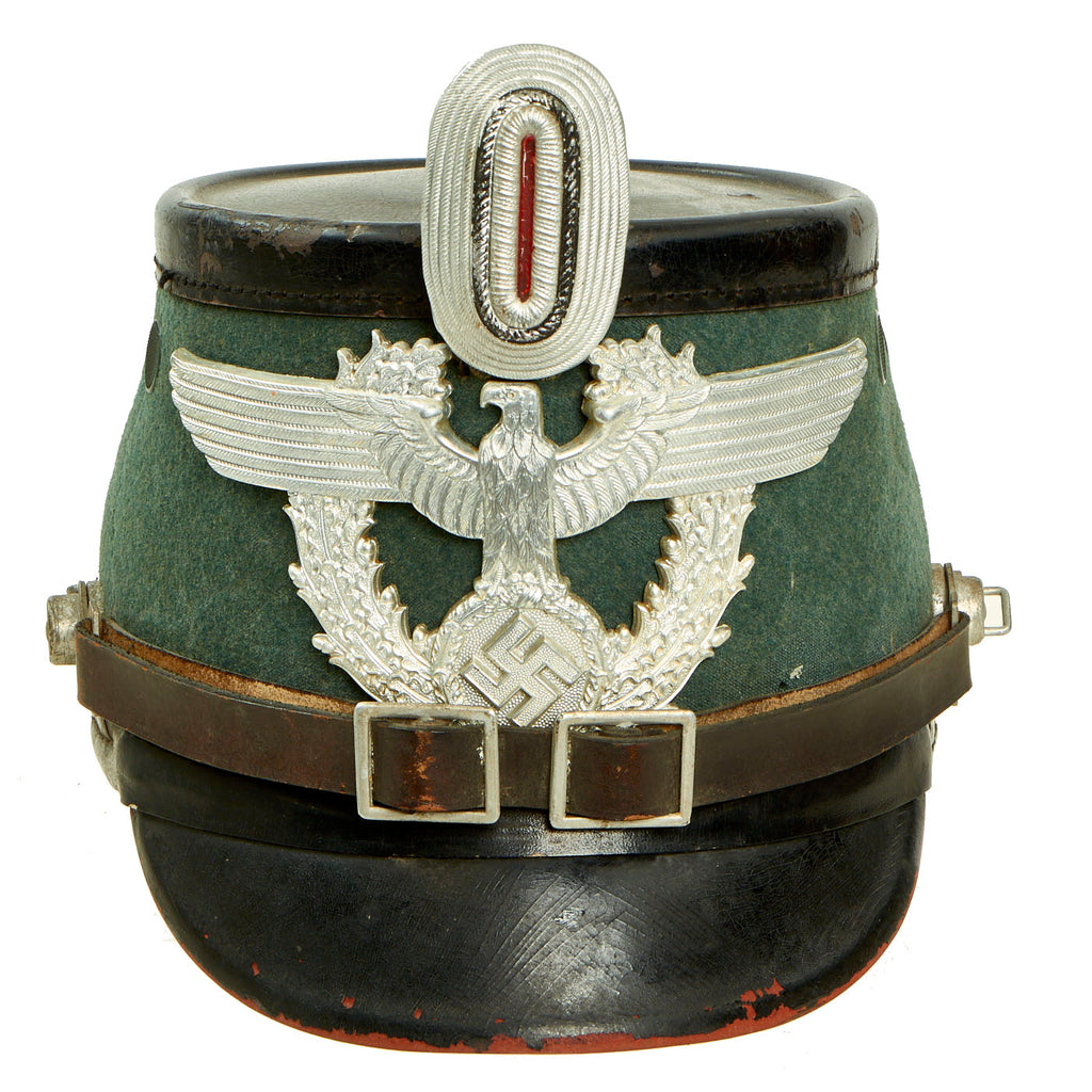 Original German WWII Late Pattern Metropolitan Police Shako by EREL - Size 57 Original Items