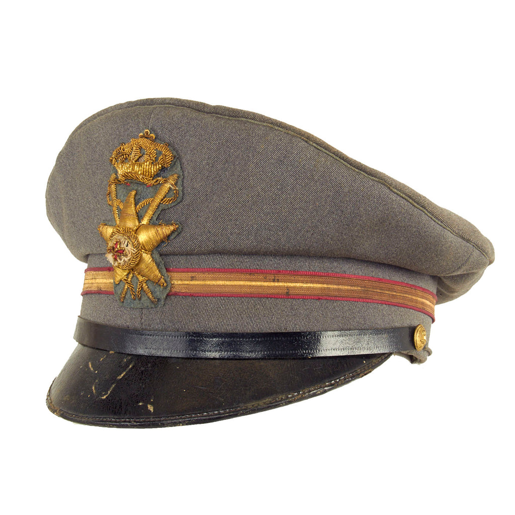 Original Italian WWII Royal Italian Army Medical Corps Officers Peaked Visor Cap by Unione Militare of Rome Original Items