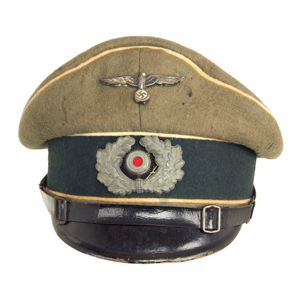 Original German WWII Army Heer Infantry EM/NCO Schirmmütze Visor Crush Cap by Julius Müller Original Items