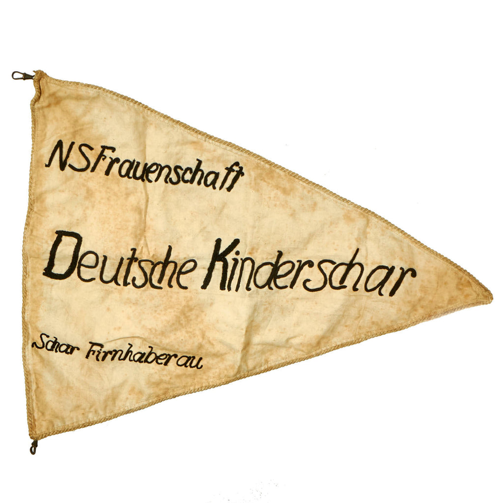 Original German WWII National Socialist Women's League's German Children's Squad Pennant from Firnhaberau - 14" x 18" Original Items