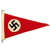 Original German WWII NSDAP National Socialist Rigid Vehicle Staff Pennant Flag with Metal Snap Hooks - 8" x 14" Original Items