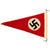 Original German WWII NSDAP National Socialist Rigid Vehicle Staff Pennant Flag with Metal Snap Hooks - 8" x 14" Original Items