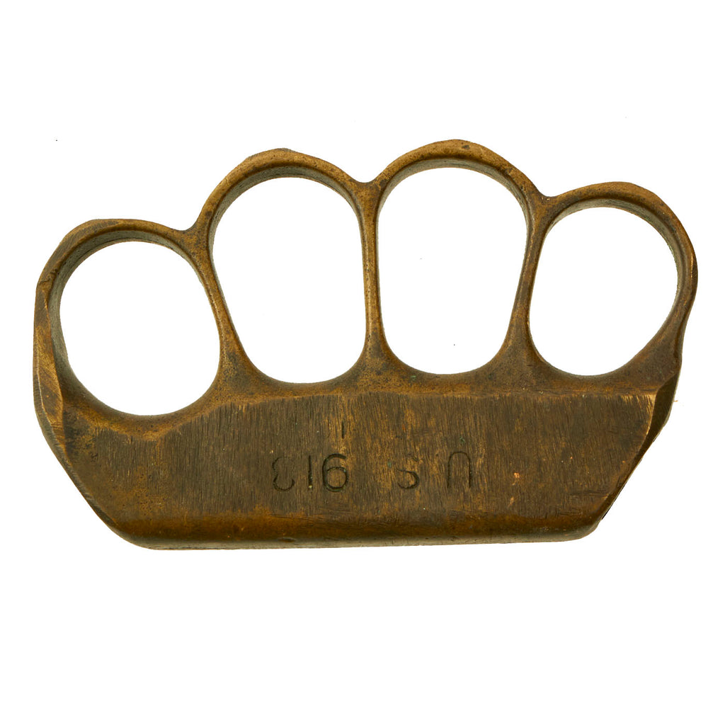 Original U.S. WWI / WWII Reissue M1918 Mark I Trench Knife Cut Down Knuckle Dusters Original Items