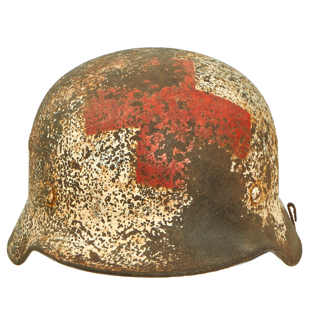Original German WWII Eastern Front Winter Medic Relic M40 Helmet - Q66 Original Items
