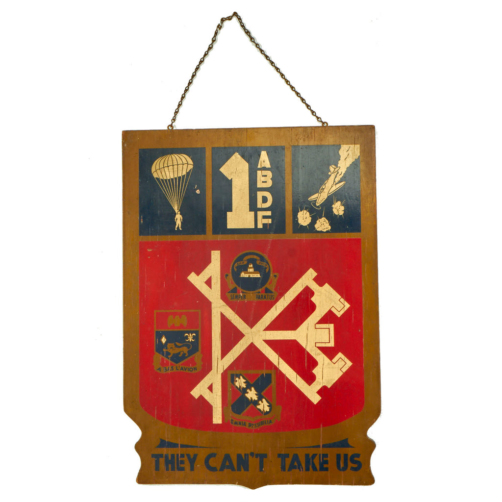 Original U.S. WWII 24th Infantry Regiment 1st Airbase Defense Force Pacific Theater Wood Sign - 22 ½” x 16” Original Items