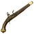 Original Ottoman Turkish Brass Mounted Flintlock Pistol with Silver & Gold Inlaid Barrel - Circa 1820 Original Items