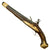 Original Ottoman Turkish Brass Mounted Flintlock Pistol with Silver & Gold Inlaid Barrel - Circa 1820 Original Items