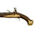 Original Ottoman Turkish Brass Mounted Flintlock Pistol with Silver & Gold Inlaid Barrel - Circa 1820 Original Items