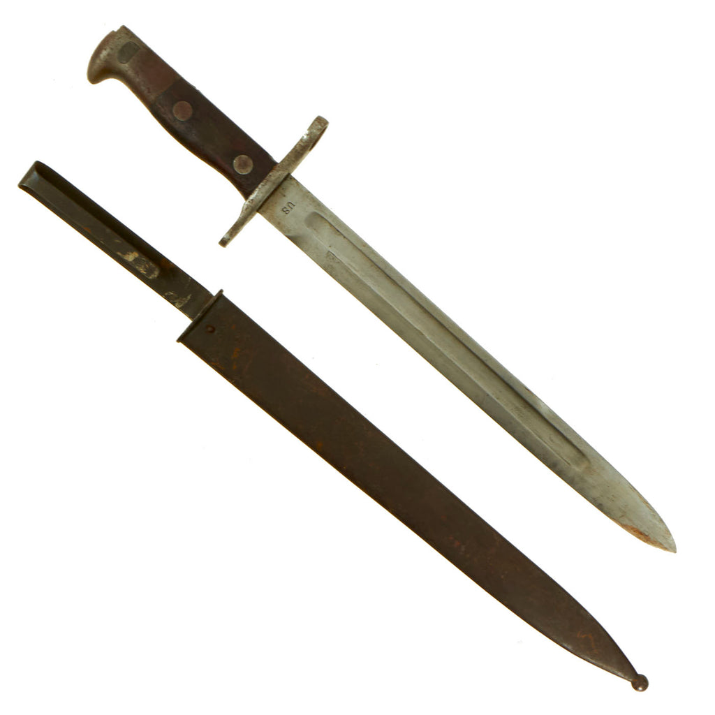 Original U.S. Spanish-American War Model 1892 Krag Rifle Bayonet and Scabbard - Dated 1896 Original Items