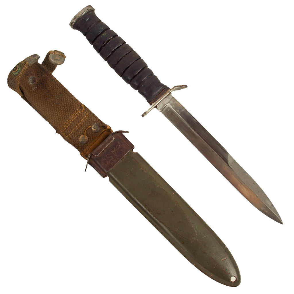Original U.S. WWII M3 Fighting Knife by IMPERIAL Knife Co. with Updated M8 Scabbard Original Items