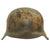 Original German WWII Service Worn M42 Army Heer Single Decal Camouflage Helmet Shell - SE62 Original Items