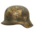 Original German WWII Service Worn M42 Army Heer Single Decal Camouflage Helmet Shell - SE62 Original Items