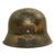Original German WWII Service Worn M42 Army Heer Single Decal Camouflage Helmet Shell - SE62 Original Items