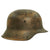 Original German WWII Service Worn M42 Army Heer Single Decal Camouflage Helmet Shell - SE62 Original Items