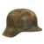 Original German WWII Service Worn M42 Army Heer Single Decal Camouflage Helmet Shell - SE62 Original Items