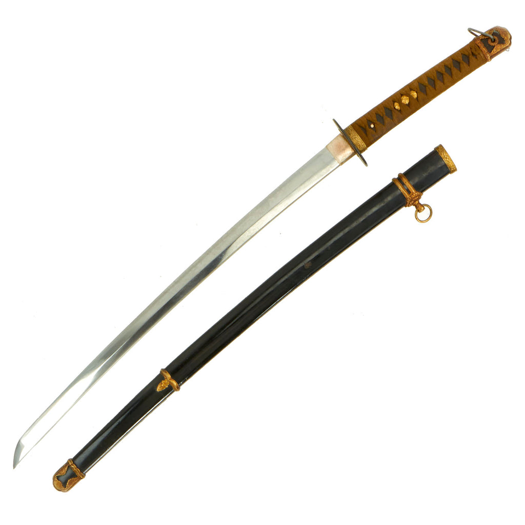 Original WWII Japanese Navy Officer P1937 Kai-Gunto Katana Sword with Scabbard - Matched Number 76 Original Items