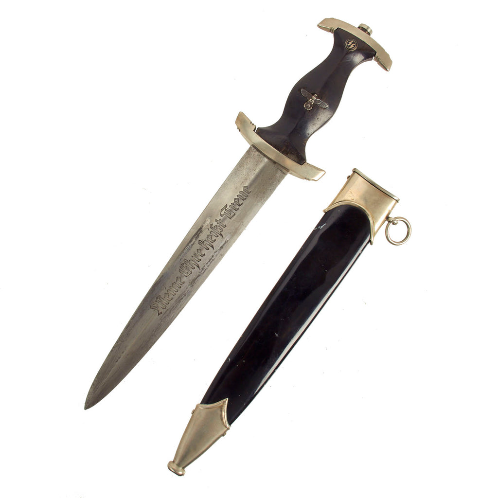 Original German WWII Early M33 SS Dagger by Gottlieb Hammesfahr & Co. with Possible Ground Röhm Signature Original Items