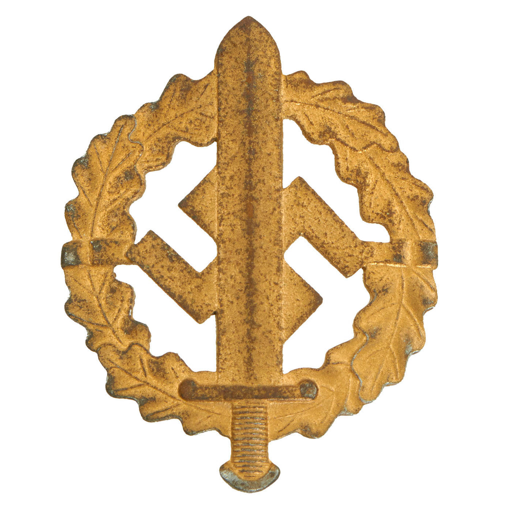 Original German WWII SA Sports Badge Gold Grade by Werner Redo of Saarlautern - Unissued Original Items
