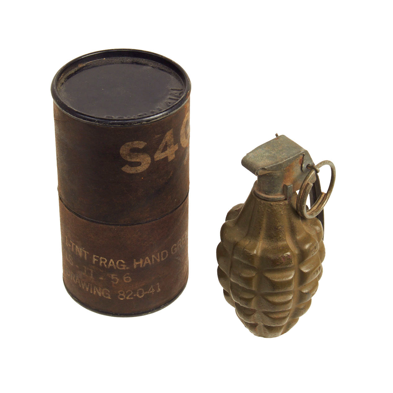 Original U.S. WWII MkII M21 Inert Practice Pineapple Fragmentation