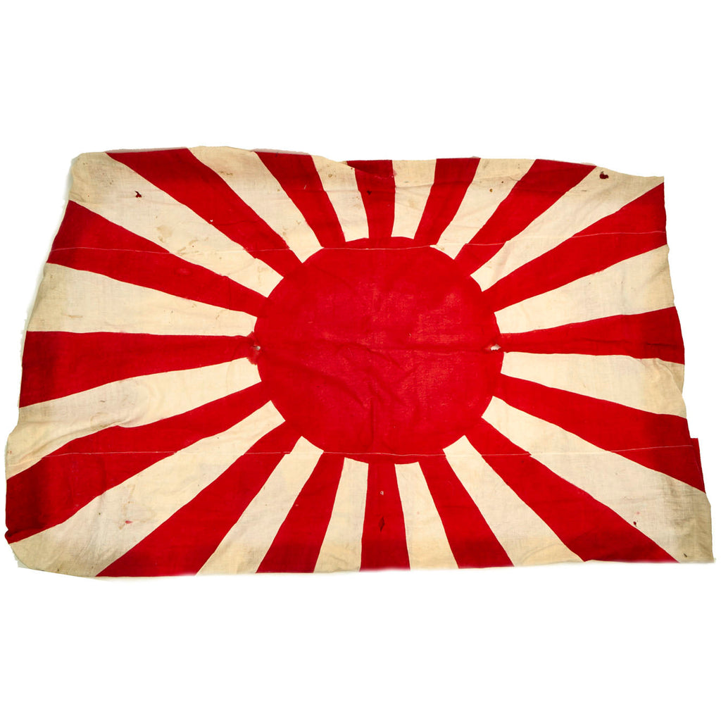 Original Japanese WWII Service Used Cotton Rising Sun Army War Flag - 7' x 10' Original Items