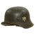 Original German WWII M42 Single Decal Army Heer Helmet with Worn 56cm Liner & Chinstrap - ET64 Original Items